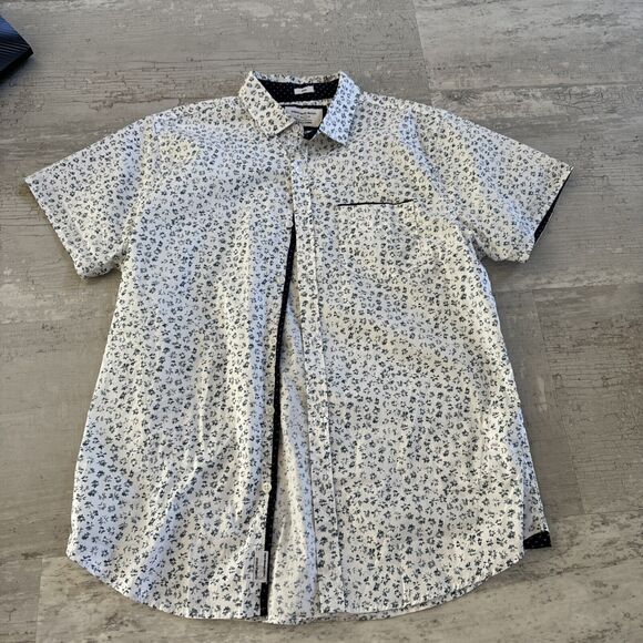 PDC PAPER DENIM CLOTH Poplin Mens Button Up Shirt L Short Sleeve - Picture 1 of 3